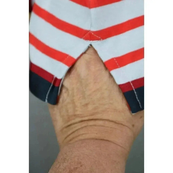 J. Crew Women's Size XL Grosgrain Ribbon Striped T-Shirt Nautical Buttons - Picture 5 of 8